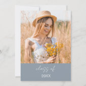 Dusty Blue Wildflower Bloom Graduation Party Boho Kaart (Achterkant)