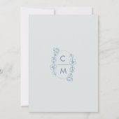 Dusty Blue Wildflower Bohemian Arch Wedding Kaart (Achterkant)