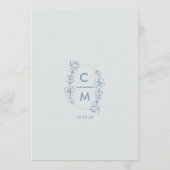 Dusty Blue Wildflower Bohemian Arch Wedding Menu (Achterkant)