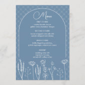 Dusty Blue Wildflower Bohemian Arch Wedding Menu (Voorkant)