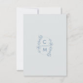 Dusty Blue Wildflower Bohemian Arch Wedding RSVP Kaartje (Achterkant)