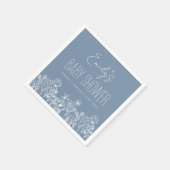 Dusty Blue Wildflower Boho Baby shower in Bloom Servet (Hoek)