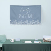 Dusty Blue Wildflower Boho Baby shower Spandoek (Beurs)