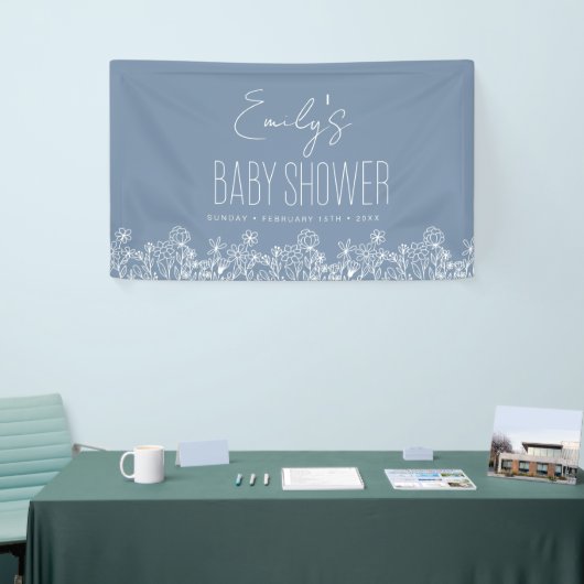 Dusty Blue Wildflower Boho Baby shower Spandoek (Beurs)