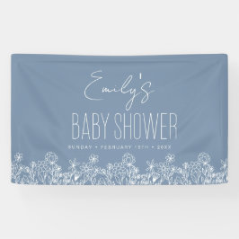 Dusty Blue Wildflower Boho Baby shower Spandoek