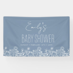 Dusty Blue Wildflower Boho Baby shower Spandoek