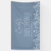 Dusty Blue Wildflower Boho Baby shower Spandoek (Verticaal)