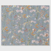 Dusty Blue Wildflower Boho Bloom Garden Boho Cadeaupapier (Vlak)