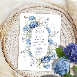 Dusty Blue Wildflower Boho Chic Vrijgezellenfeest Kaart