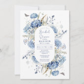 Dusty Blue Wildflower Boho Chic Vrijgezellenfeest Kaart (Voorkant)