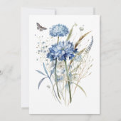 Dusty Blue Wildflower Boho Chic Vrijgezellenfeest Kaart (Achterkant)