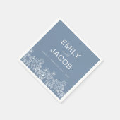 Dusty Blue Wildflower Boho Weddenschap in Bloom Servet (Hoek)