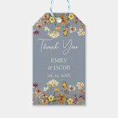 Dusty Blue Wildflower Boho Wedding Cadeaulabel (Voorkant)