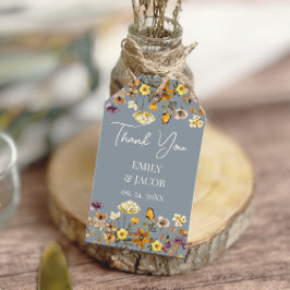 Dusty Blue Wildflower Boho Wedding Cadeaulabel