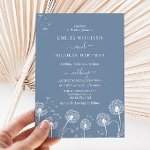 Dusty Blue Wildflower Boho Wedding Kaart