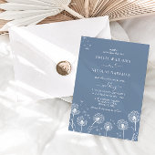 Dusty Blue Wildflower Boho Wedding Kaart