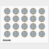Dusty Blue Wildflower Boho Wedding Ronde Sticker (Vel)