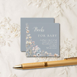 Dusty Blue Wildflower Books for Baby Informatiekaartje