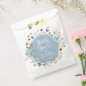 Dusty Blue Wildflower Boy Baby shower Bedankzakje (Gezegeld)