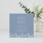 Dusty Blue Wildflower Bridal Brunch Vrijgezellenfe Kaart (Staand voorkant)