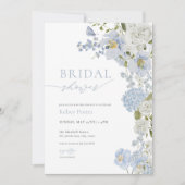 Dusty Blue Wildflower Bridal Shower Uitnodiging (Voorkant)