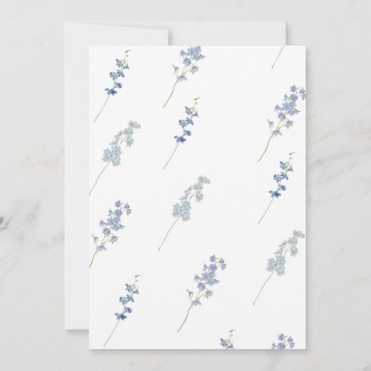 Dusty Blue Wildflower Bridal Shower Uitnodiging (Achterkant)