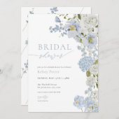 Dusty Blue Wildflower Bridal Shower Uitnodiging (Voorkant / Achterkant)