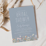 Dusty Blue Wildflower Bridal Shower Uitnodiging<br><div class="desc">Viel de komende nuptielen met een adembenemend vrijgezellenfeest geïnspireerd door wilde bloemen. Onze uitnodiging bevat verbluffende illustraties van de schoonheid van de natuur en zal de toon zetten voor een gedenkwaardige dag vol liefde en lachen. Deze uitnodiging is perfect voor een rustige of buitenshuis gehouden gebeurtenis en kan nu worden...</div>