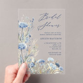 Dusty Blue Wildflower Bridal Shower Uitnodiging (Insitu (Draagbaar))
