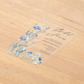 Dusty Blue Wildflower Bridal Shower Uitnodiging (Laagn)