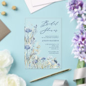 Dusty Blue Wildflower Bridal Shower Uitnodiging (Insitu (Huwelijk))