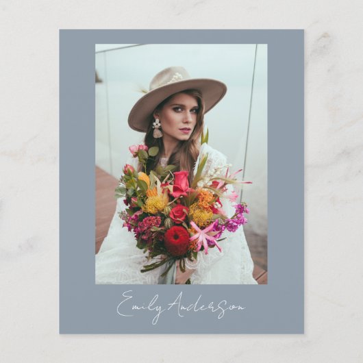 Dusty Blue Wildflower Bridal Shower Uitnodiging Flyer (Achterkant)