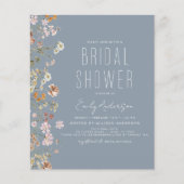 Dusty Blue Wildflower Bridal Shower Uitnodiging Flyer (Voorkant)