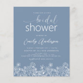 Dusty Blue Wildflower Bridal Shower Uitnodiging Flyer (Voorkant)