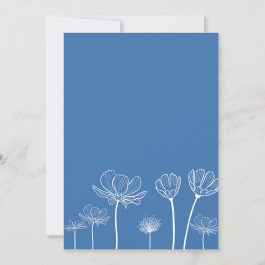 Dusty Blue Wildflower Bridesmaids Luncheon Kaart (Achterkant)