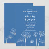 Dusty Blue Wildflower Bridesmaids Luncheon Kaart (Voorkant / Achterkant)