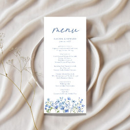 Dusty Blue Wildflower Bruiloft Menu