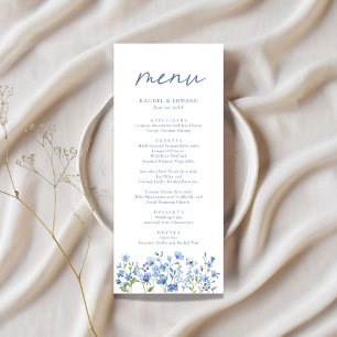 Dusty Blue Wildflower Bruiloft Menu