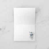 Dusty Blue Wildflower & Butterfly Wedding Bedankkaart (Binnen)