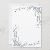 Dusty Blue Wildflower Calligraphy Wedding Kaart (Achterkant)