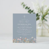 Dusty Blue Wildflower Eerste Heilige Communie (Staand voorkant)