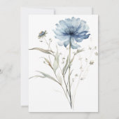Dusty Blue Wildflower Elegant Boho Wedding Kaart (Achterkant)