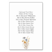 Dusty Blue Wildflower Elegante bruiloft receptie Kaart (Achterkant)