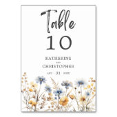 Dusty Blue Wildflower Elegante bruiloft receptie Kaart (Voorkant)