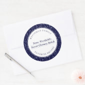 Dusty Blue Wildflower Familie Recept Eten Label (Envelop)