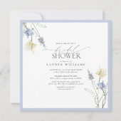 Dusty Blue Wildflower Floral Vrijgezellenfeest Kaart (Voorkant)