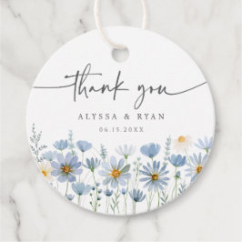 Dusty Blue Wildflower Floral Wedding Bedankjes Labels