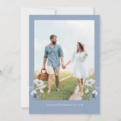Dusty Blue Wildflower Floral Wedding Save The Date (Achterkant)