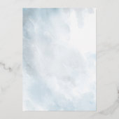 Dusty Blue Wildflower Folie Calligraphy Fine Art Folie Uitnodiging (Achterkant)