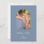 Dusty Blue Wildflower foto bruiloft Kaart (Achterkant)